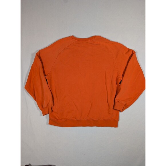 VTG Y2K Nike Essential Side Swoosh Orange Crewneck Sweatshirt XL Silver Tab - Picture 2 of 9